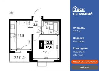 Продажа 1-комнатной квартиры, 32.7 м2, Ленинский городской округ