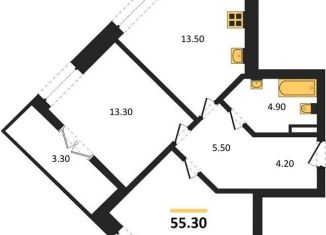 Продаю 2-комнатную квартиру, 55.3 м2, Новосибирск, Калининский район, улица Декоративный Питомник, 8