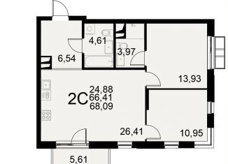 Продается 2-ком. квартира, 68.1 м2, Тула, Хлебная площадь