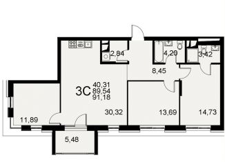 Продам 3-комнатную квартиру, 91.2 м2, Тула, Хлебная площадь