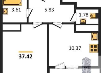 Продам однокомнатную квартиру, 37.4 м2, Воронеж, Средне-Московская улица, 60, Центральный район