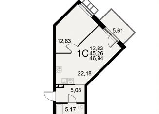 Продажа 1-ком. квартиры, 46.9 м2, Тула, Хлебная площадь, Центральный территориальный округ