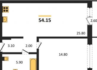 Продажа однокомнатной квартиры, 54.2 м2, Новосибирск, улица Аэропорт, 88