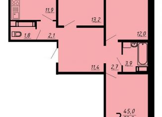 Продаю трехкомнатную квартиру, 80.5 м2, Воронеж, Центральный район, улица Шишкова, 140Б/6