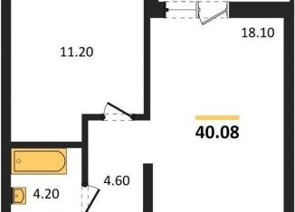 Продам 1-ком. квартиру, 40.1 м2, Новосибирск, метро Гагаринская, улица Аэропорт, 88