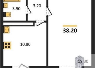 Продам однокомнатную квартиру, 38.2 м2, Воронеж, улица Шидловского, 28