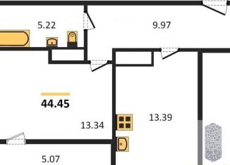 Продажа 1-ком. квартиры, 44.4 м2, Воронежская область, Средне-Московская улица, 60