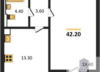 Продаю 1-ком. квартиру, 42.2 м2, Воронеж, улица Загоровского, 13к2, Центральный район