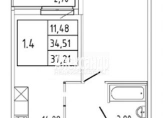 1-комнатная квартира на продажу, 34.6 м2, Санкт-Петербург, Михайловская дорога