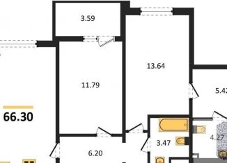 Продаю 2-ком. квартиру, 66.3 м2, Воронеж