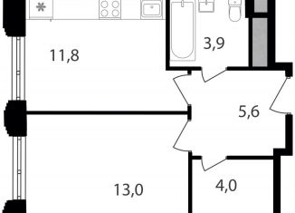 Продажа 1-ком. квартиры, 38.3 м2, Москва