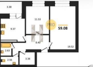 Продается 2-ком. квартира, 59.1 м2, Воронеж, Советский район, улица Курчатова, 32