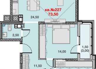 2-ком. квартира на продажу, 73.5 м2, Калининградская область