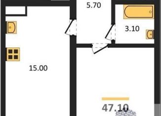 1-ком. квартира на продажу, 47.1 м2, Воронеж, Железнодорожный район, улица Фёдора Тютчева, 105