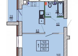 Продажа 1-ком. квартиры, 33.3 м2, Волгоград