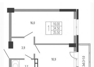 1-ком. квартира на продажу, 35.5 м2, Краснодарский край, Круговая улица, 4/1