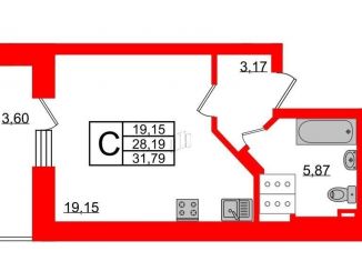 Квартира на продажу студия, 29 м2, Санкт-Петербург, Русановская улица, 18к1, метро Пролетарская