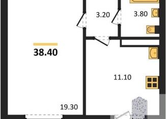 Однокомнатная квартира на продажу, 38.4 м2, село Ямное, улица Генерала Черткова, 2