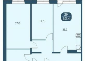 Продажа 3-ком. квартиры, 83.4 м2, Новосибирская область, Междуреченская улица, 7/1