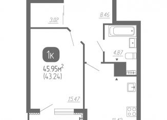 1-ком. квартира на продажу, 46 м2, Самара, метро Победа