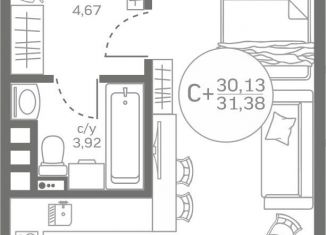 Продаю квартиру студию, 30.1 м2, деревня Патрушева, улица Петра Ершова, 8