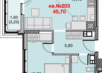 Продается 1-комнатная квартира, 45.7 м2, Калининградская область