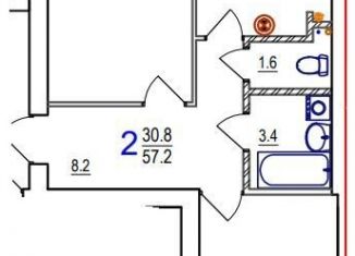 Продам 2-комнатную квартиру, 57.2 м2, Тверская область, Псковская улица, 6