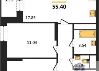 Продается 2-комнатная квартира, 55.4 м2, Воронеж, Ленинский район, улица Кривошеина, 13/14