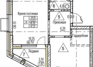 Продается 1-комнатная квартира, 45.5 м2, Воронеж, Железнодорожный район, набережная Чуева, 7