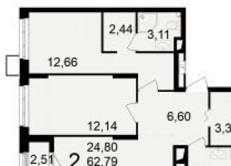 Продаю 2-ком. квартиру, 64.1 м2, Рязань