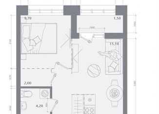 Продам 1-ком. квартиру, 39 м2, Татарстан