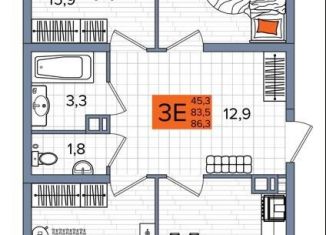 Продается 3-комнатная квартира, 86.3 м2, Краснодар, улица Западный Обход, 65/1, улица Западный Обход