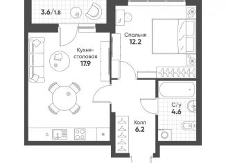 Продажа 1-комнатной квартиры, 42.7 м2, Екатеринбург, Чкаловский район