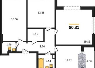 Продаю 3-комнатную квартиру, 80.3 м2, Воронежская область