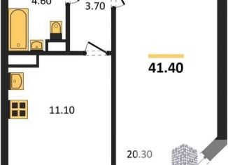 Продажа 1-ком. квартиры, 41.4 м2, посёлок Отрадное, бульвар 70 лет Победы, 5