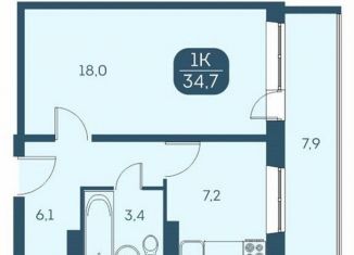 Продаю однокомнатную квартиру, 34.6 м2, Новосибирск, Междуреченская улица, 7/1, метро Площадь Гарина-Михайловского