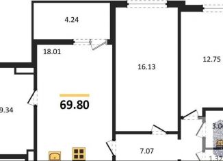 Продаю 2-ком. квартиру, 69.8 м2, Воронеж, Ленинский район, улица 9 Января, 68Л