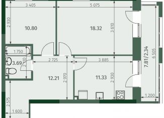 Продам 2-ком. квартиру, 58.7 м2, Казань, Советский район