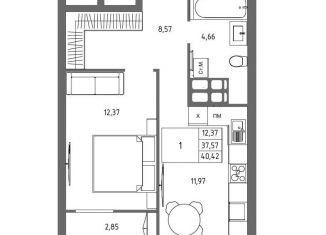 Продажа 1-комнатной квартиры, 40.4 м2, Волгоград, Дзержинский район