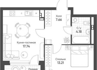 Продажа однокомнатной квартиры, 44.6 м2, Екатеринбург