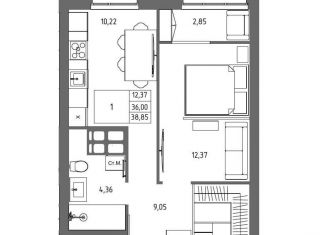 Продажа 1-комнатной квартиры, 38.9 м2, Волгоград, Дзержинский район