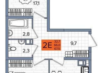 Продам двухкомнатную квартиру, 67.5 м2, Краснодар, Прикубанский округ, улица Западный Обход, 65/1