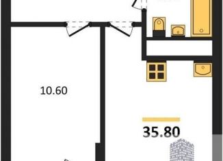 Продаю 1-ком. квартиру, 35.8 м2, Воронеж, Железнодорожный район, улица Рокоссовского, 47