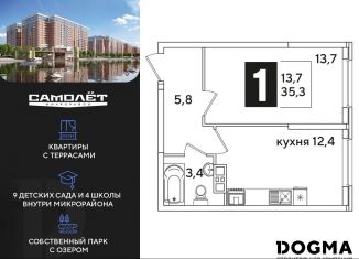 Продам однокомнатную квартиру, 35.3 м2, Краснодар