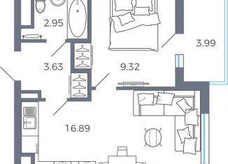 Продается 1-комнатная квартира, 34.8 м2, Самарская область