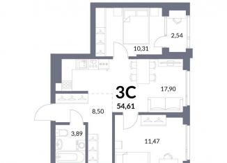 Продаю 2-ком. квартиру, 52.5 м2, Новосибирск, Горская улица, 2/1