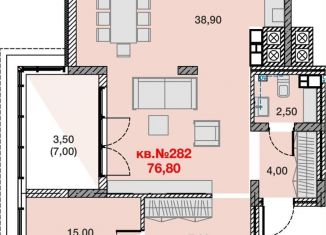 Продам 1-ком. квартиру, 76.8 м2, Калининград, Ленинградский район