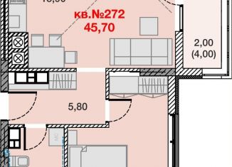 Продам 1-комнатную квартиру, 45.7 м2, Калининград