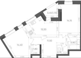 Продается 2-ком. квартира, 61.8 м2, Казань, Кировский район