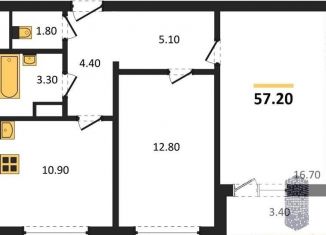 Продаю 2-ком. квартиру, 57.2 м2, Воронеж, улица Шишкова, 140Б/6